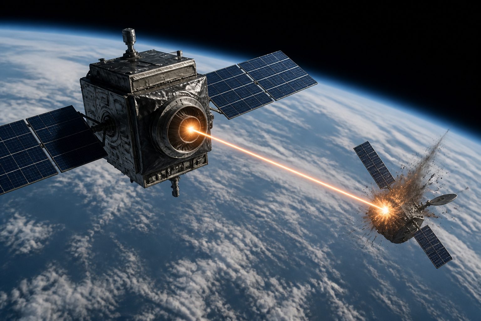 How could a servicing satellite double as a weapon?